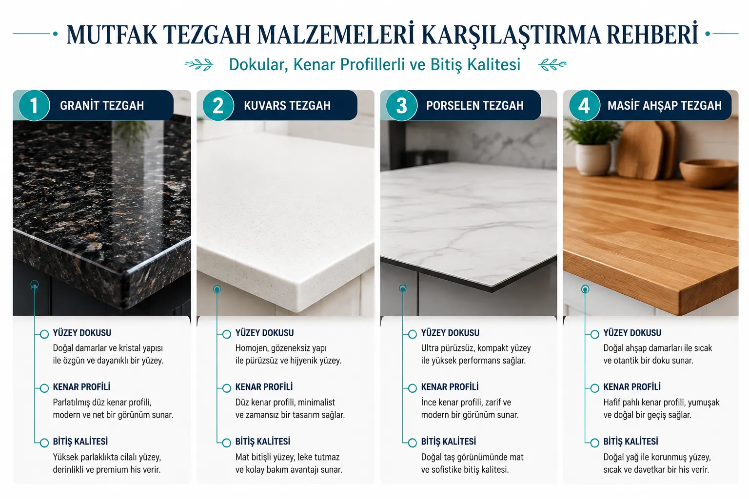 Granit mi, Kuvars mı? En İyi Mutfak Tezgahı Hangisi?